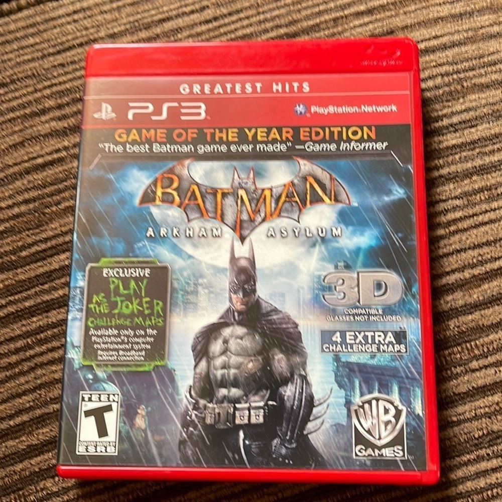 Blue ray disc ps3 play station network Batman 3d